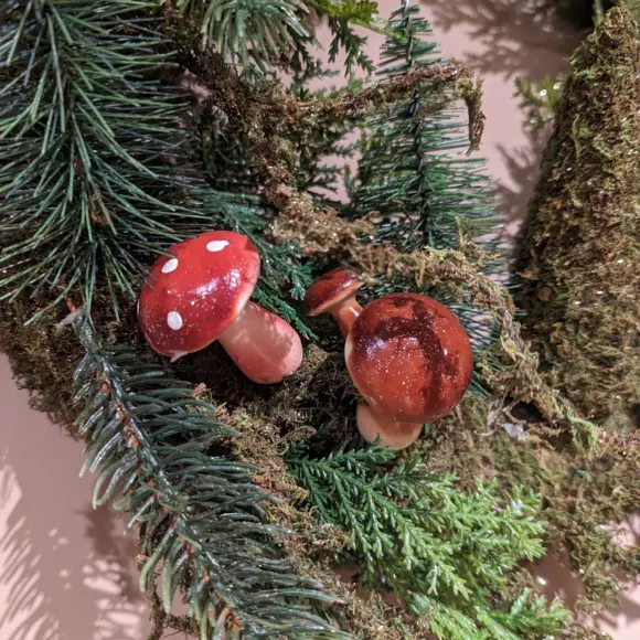 Eminza Couronne De Noël (D40 Cm) Champignons En Forêt