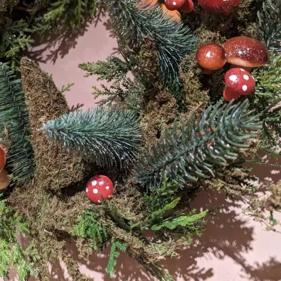 Eminza Couronne De Noël (D40 Cm) Champignons En Forêt