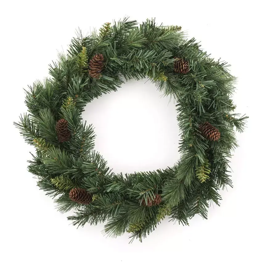 eminza Couronne de Noël (D40 cm) Nature Majestic Vert
