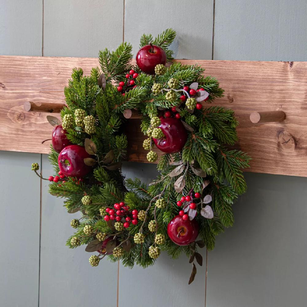 eminza Couronne de Noël (D40 cm) Pommes sucrées Rouge