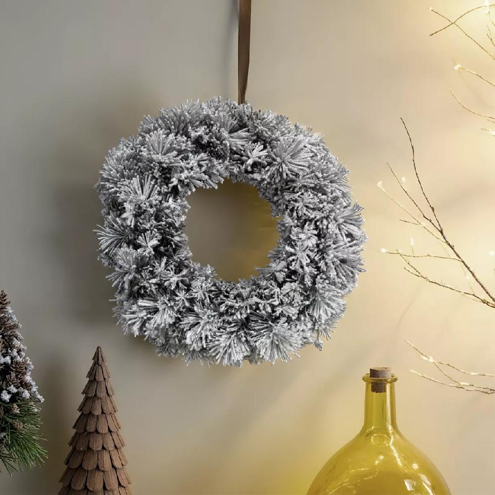 eminza Couronne de Noël (D50 cm) Edmonton Vert enneigé
