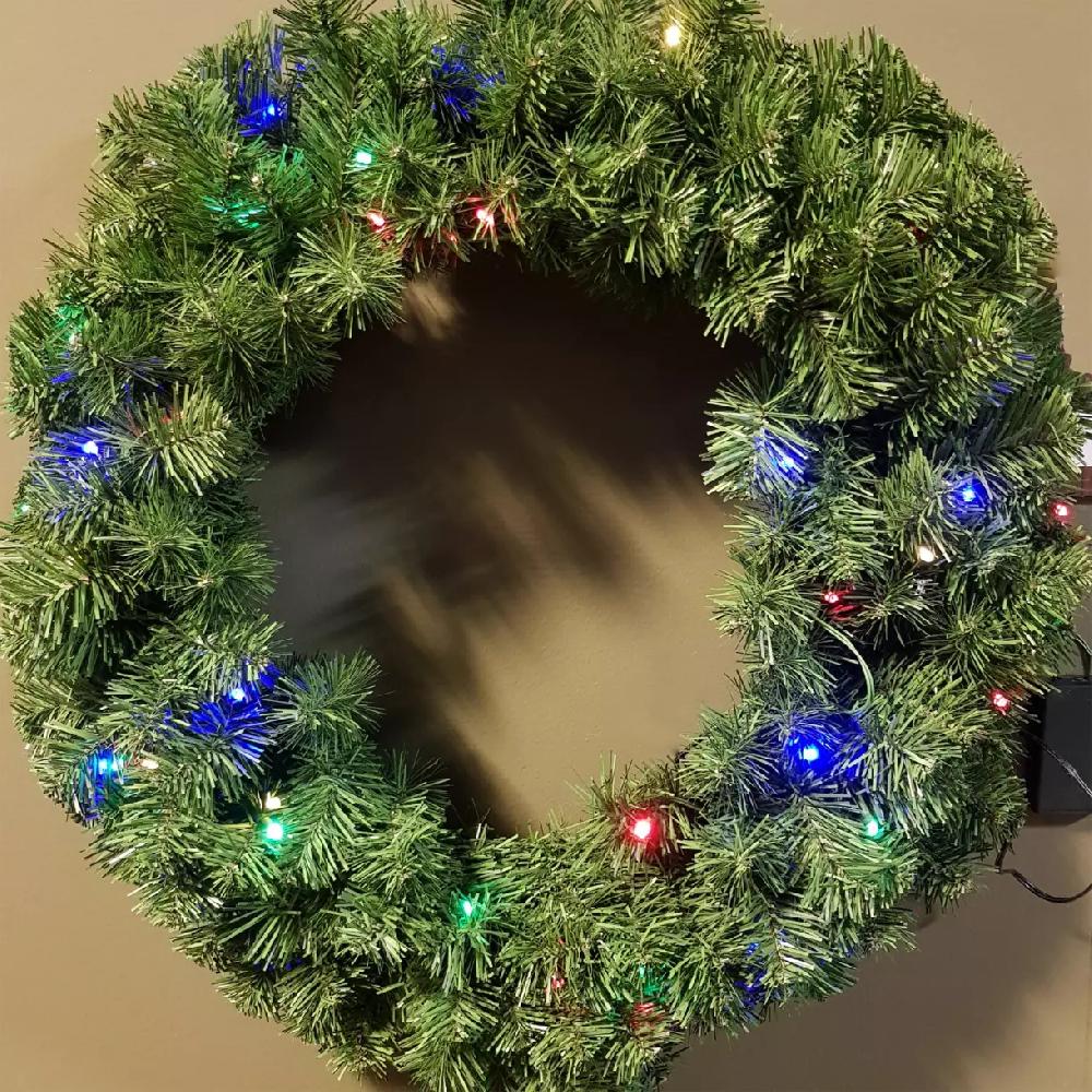 eminza Couronne de Noël lumineuse clignotante (D60 cm) Royal Multicolore