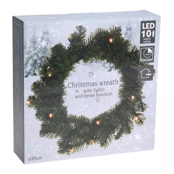 Eminza Couronne De Noël Lumineuse (D35 Cm) Glory Blanc Chaud