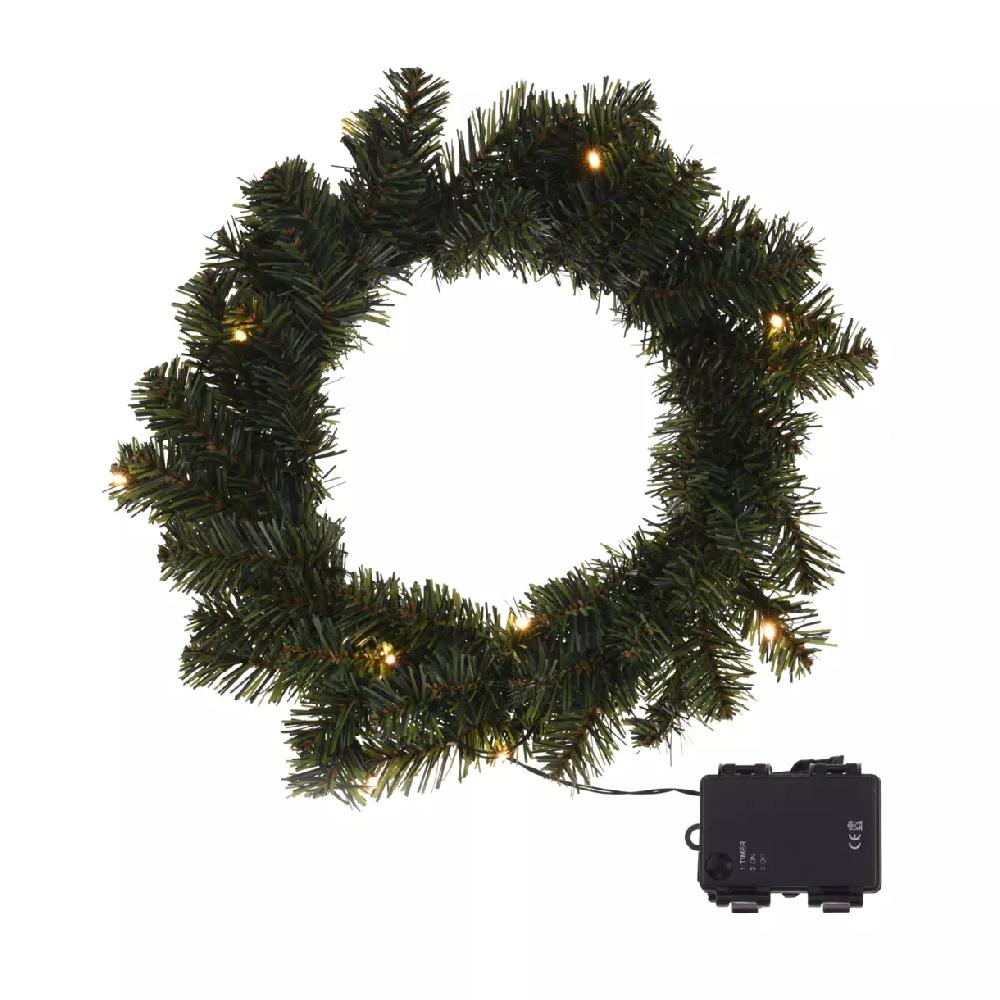 eminza Couronne de Noël lumineuse (D35 cm) Glory Blanc chaud