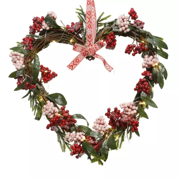 Eminza Couronne De Noël Lumineuse (D36 Cm) Soline Rouge