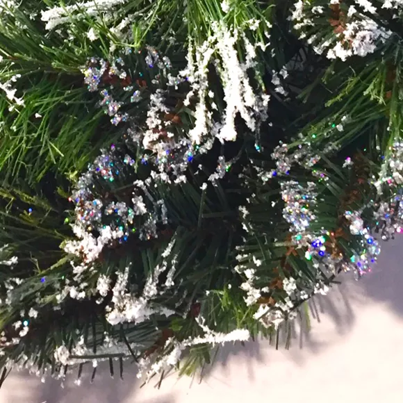 Eminza Couronne De Noël Sapin (D50 Cm) Finley Vert Enneigé