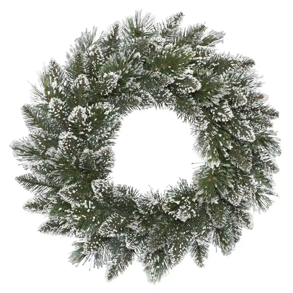 eminza Couronne de Noël sapin (D50 cm) Finley Vert enneigé