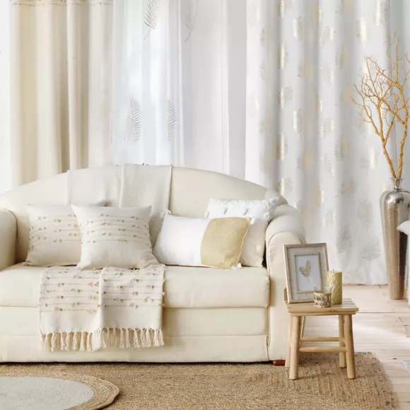 Eminza Coussin Carré Coton (40 X 40 Cm) Golden Sunset Blanc