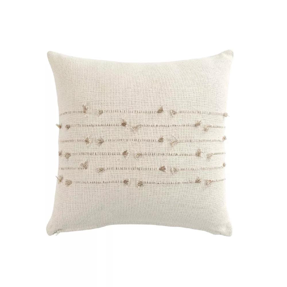 eminza Coussin carré coton (40 x 40 cm) Golden sunset Blanc