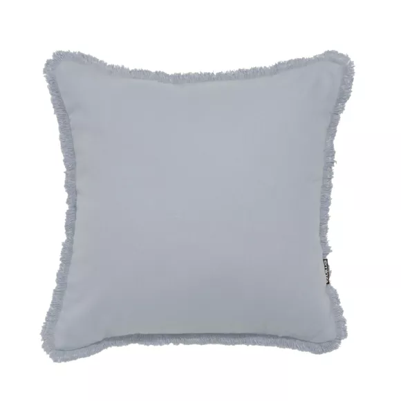 Eminza Coussin Carré Coton (45 X 45 Cm) Pixel Franges Gris