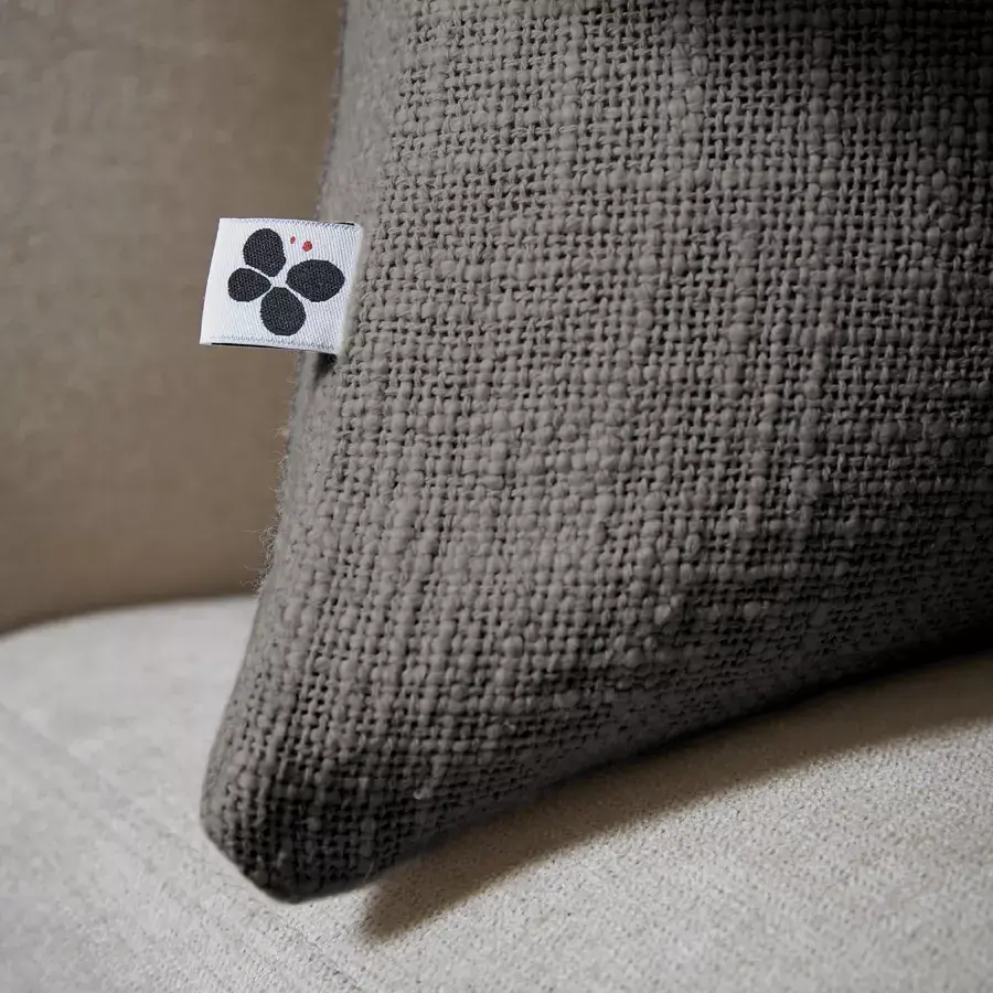 Eminza Coussin Carré Coton (60 X 60 Cm) Sixtine Gris Ardoise