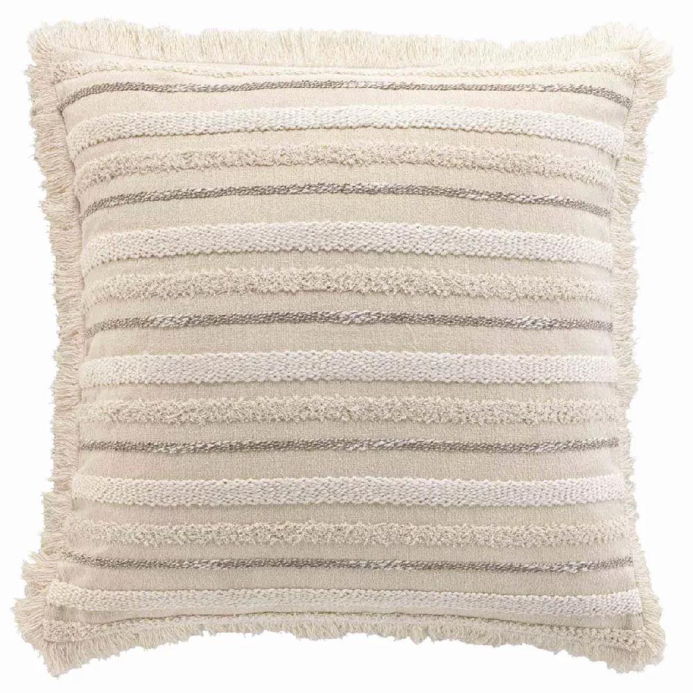 eminza Coussin carré coton tissé (60 x 60 cm) Atlas Beige