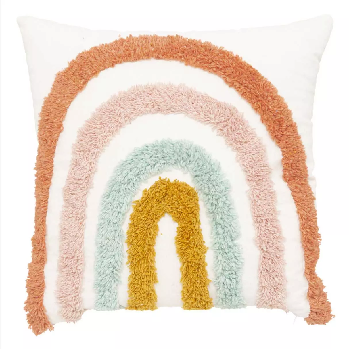 eminza Coussin carré enfant (38 x 38 cm) Arc en ciel Multicolore