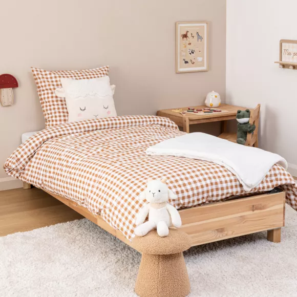 Eminza Coussin Carré Enfant (39 X 39 Cm) Mouton Beige