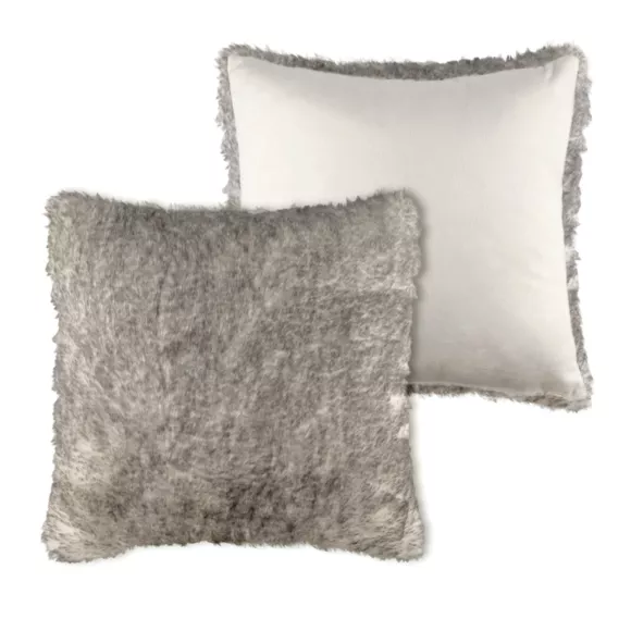 Eminza Coussin Carré Fausse Fourrure (50 X 50 Cm) Manaslu Gris