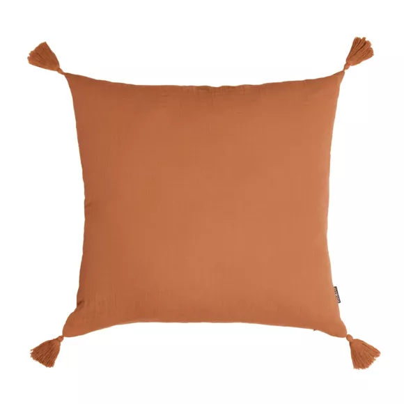 Eminza Coussin Carré Gaze De Coton (40 X 40 Cm) Gaïa Abricot