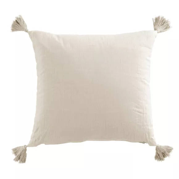 Eminza Coussin Carré Gaze De Coton (40 X 40 Cm) Gaïa Beige Pampa