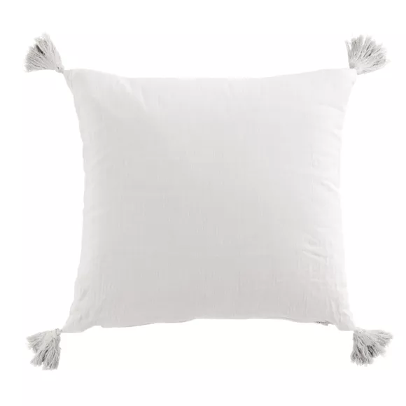 Eminza Coussin Carré Gaze De Coton (40 X 40 Cm) Gaïa Blanc Chantilly