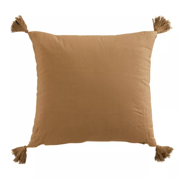 Eminza Coussin Carré Gaze De Coton (40 X 40 Cm) Gaïa Camel