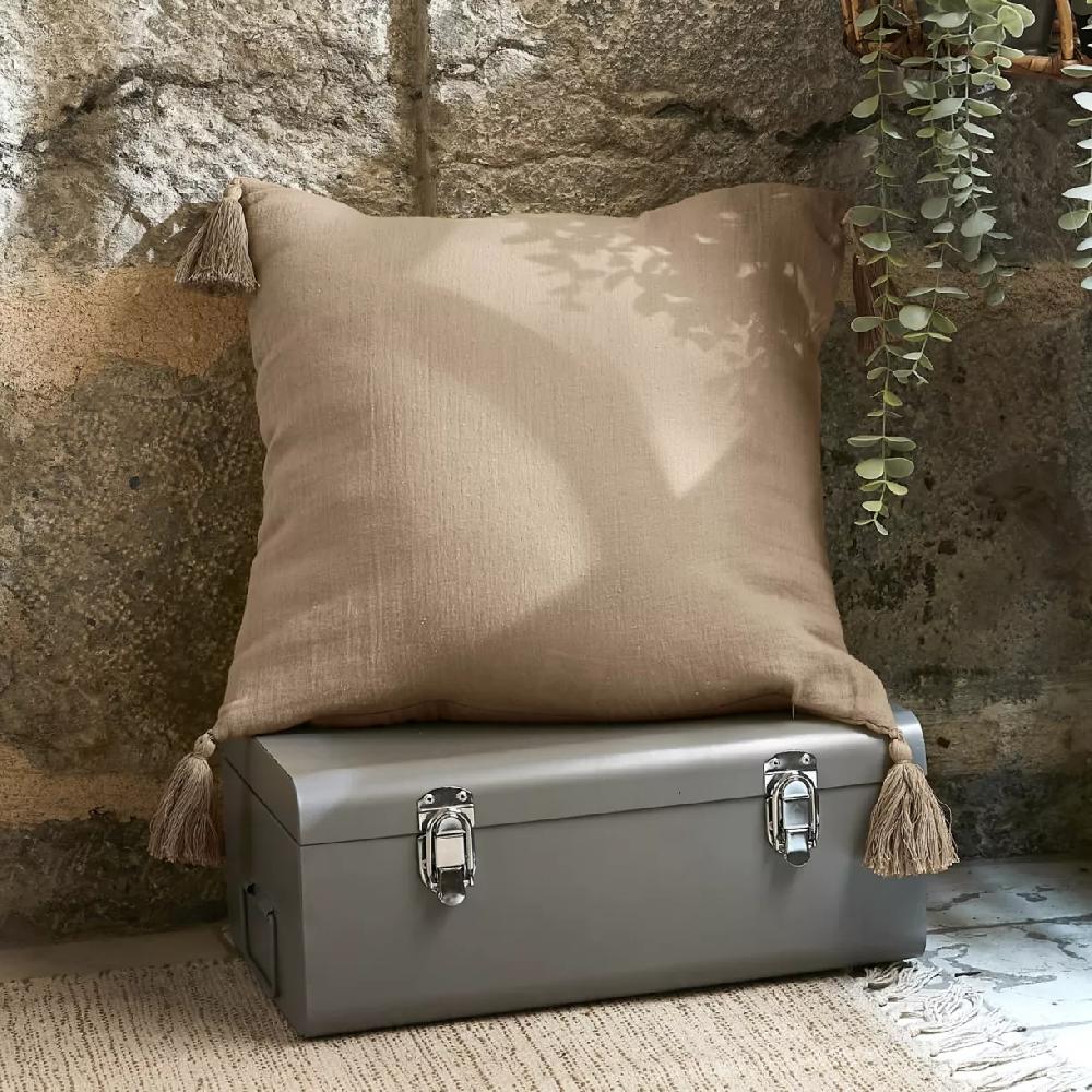 eminza Coussin carré gaze de coton (40 x 40 cm) Gaïa Ficelle eminza Coussin carré gaze de coton (40 x 40 cm) Gaïa Ficelle