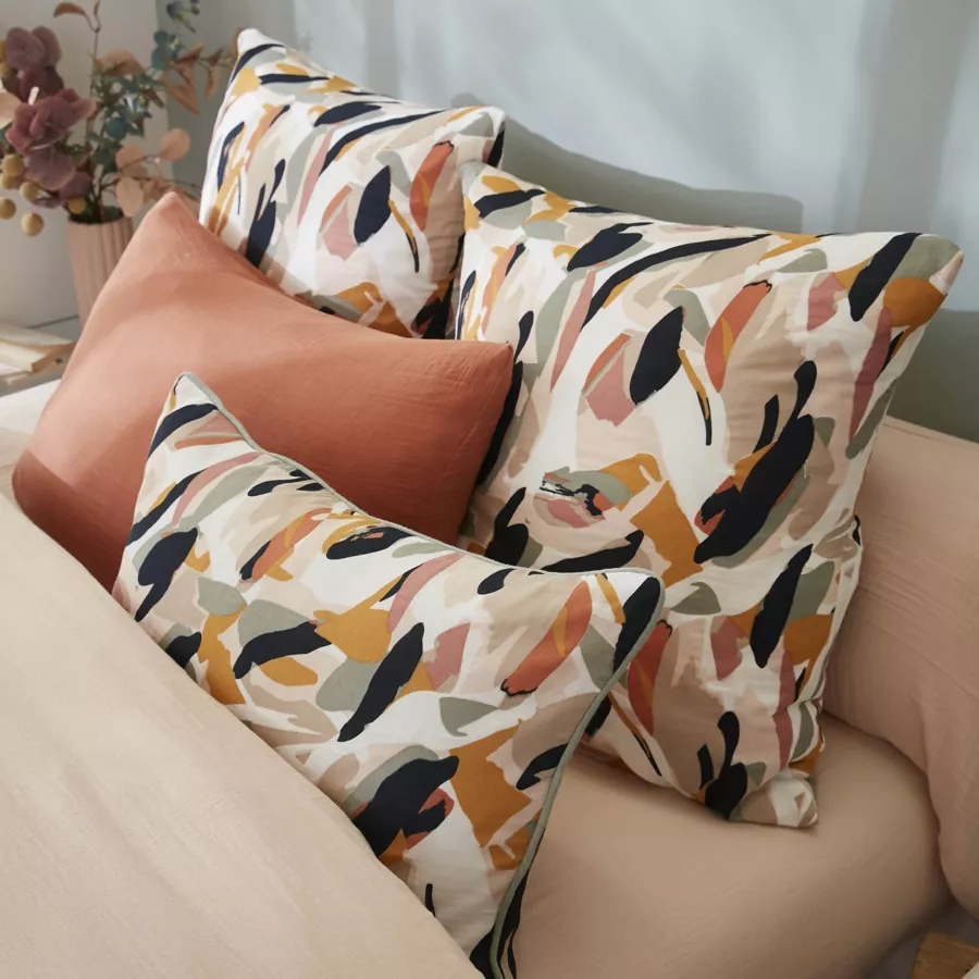 Eminza Coussin Carré Gaze De Coton (45 X 45 Cm) Mathilda Multicolore