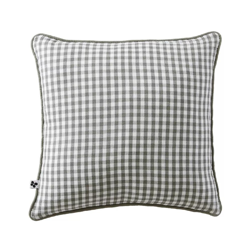 eminza Coussin carré gaze de coton (45 x 45 cm) Vickie Vert romarin