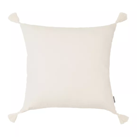 Eminza Coussin Carré Gaze De Coton (60 X 60 Cm) Gaïa Beige Pampa
