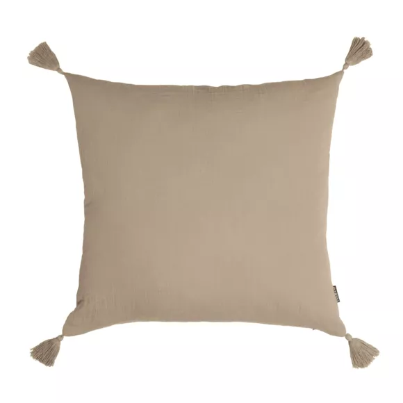 Eminza Coussin Carré Gaze De Coton (60 X 60 Cm) Gaïa Ficelle