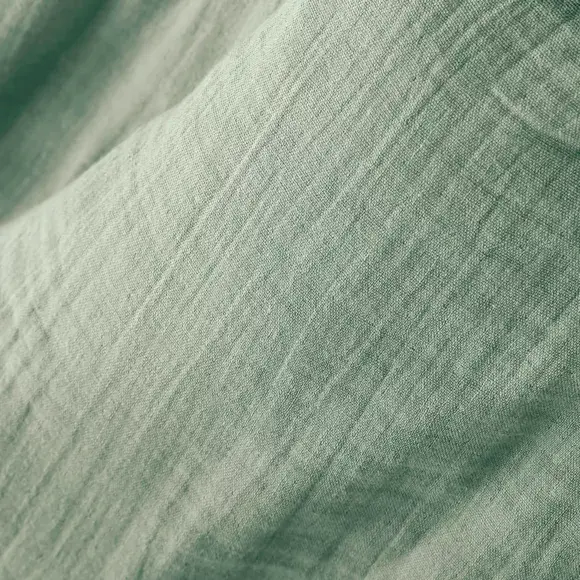 Eminza Coussin Carré Gaze De Coton (60 X 60 Cm) Gaïa Vert Eucalyptus