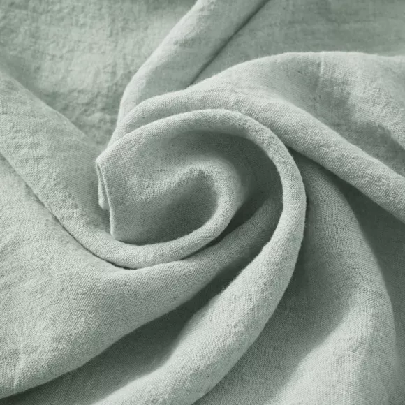 Eminza Coussin Carré Lin Lavé (45 Cm) Louise Vert Eucalyptus