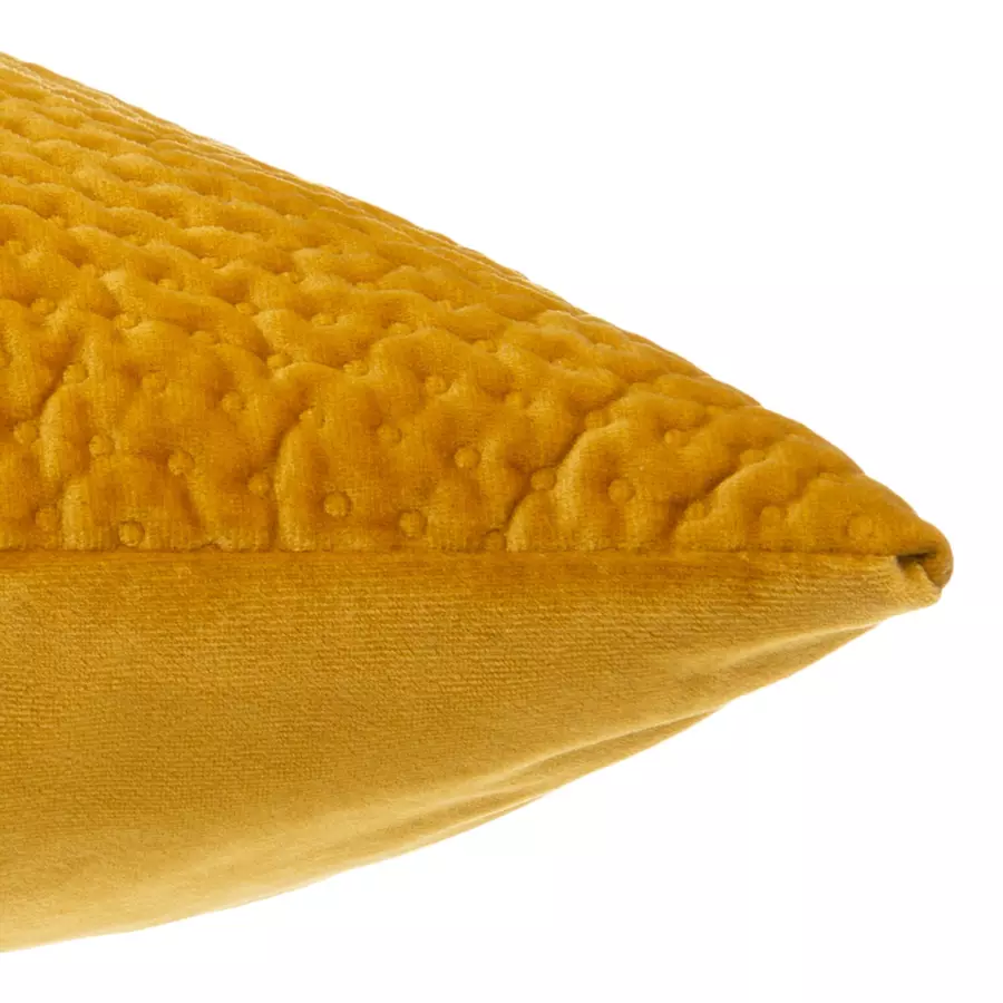Eminza Coussin Carré Velours (40 X 40 Cm) Dolce Jaune Ocre