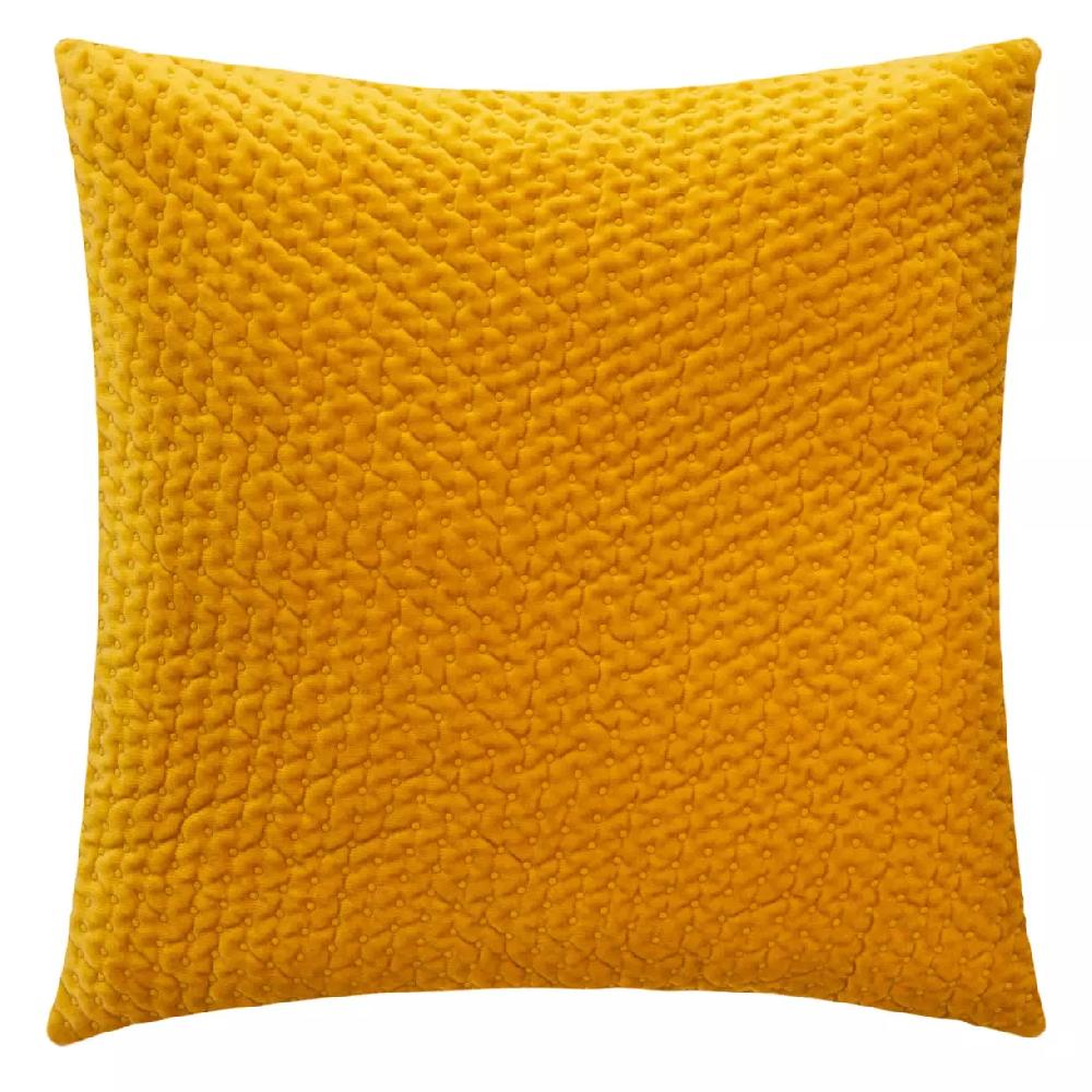 eminza Coussin carré velours (40 x 40 cm) Dolce Jaune ocre