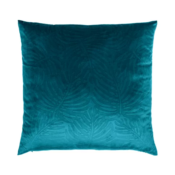 Eminza Coussin Carré Velours (60 X 60 Cm) Fern Bleu Pétrole