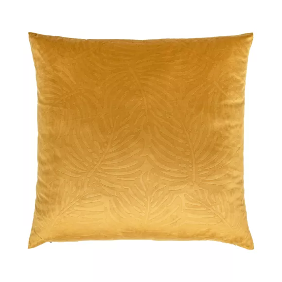 Eminza Coussin Carré Velours (60 X 60 Cm) Fern Jaune Ocre