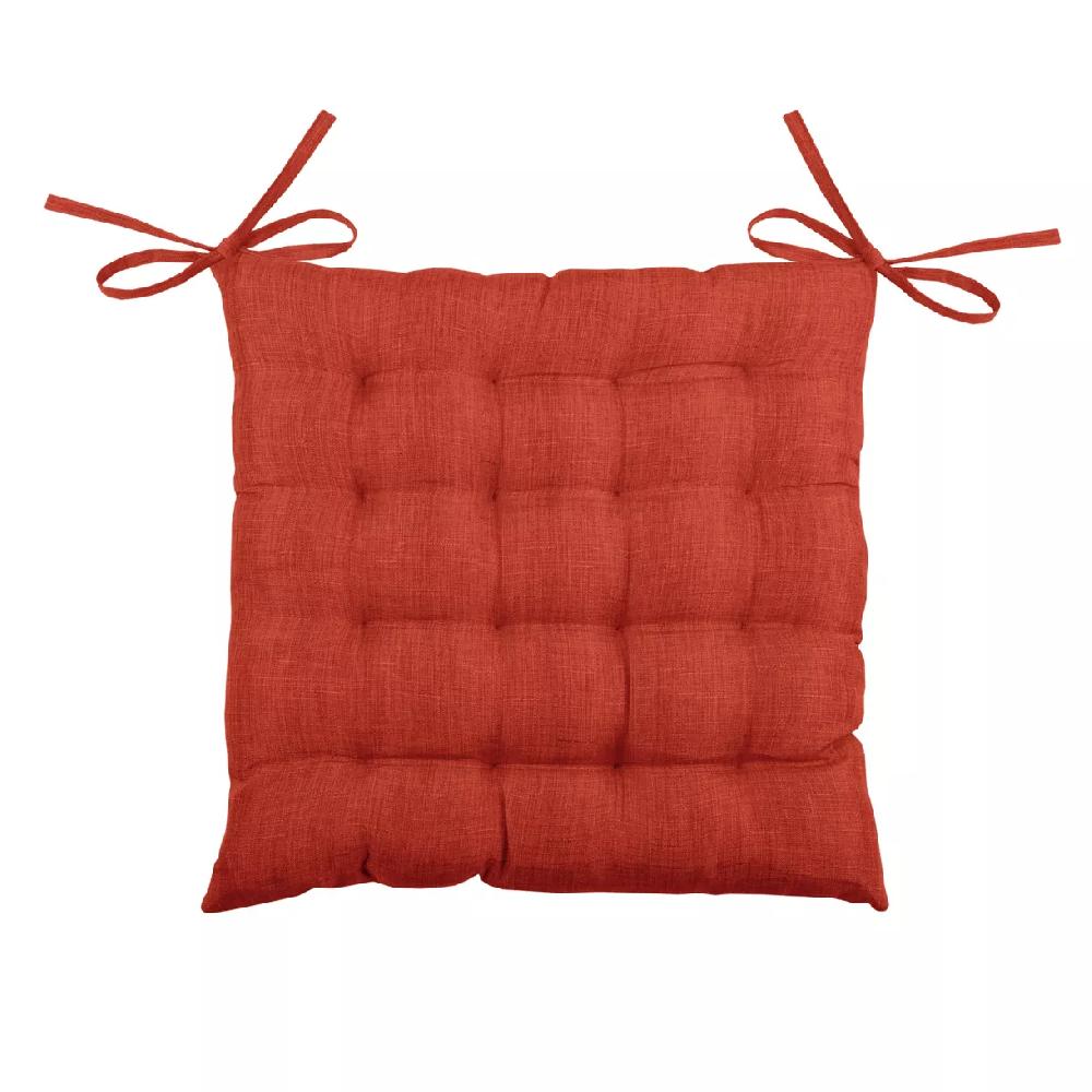eminza Coussin de chaise carré 16 points (40 x 40 cm) Béa Terracotta