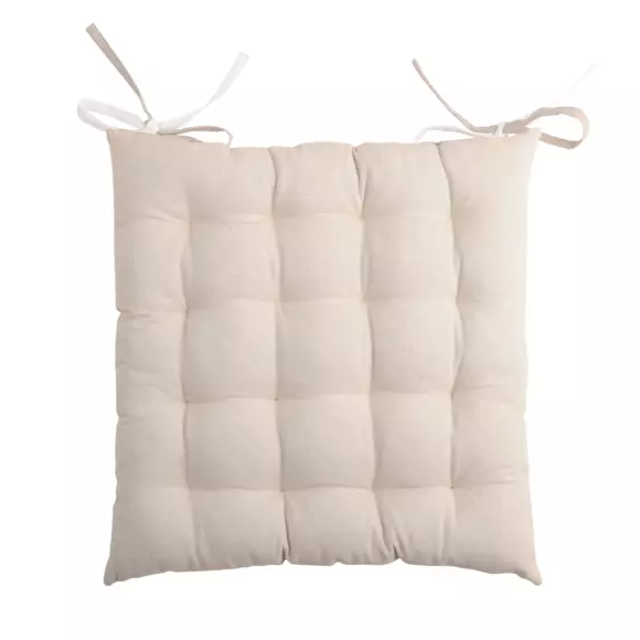 Eminza Coussin De Chaise Carré (38 X 38 Cm) Duo Écru Et Beige