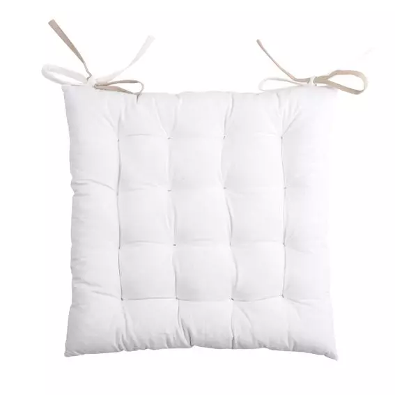 eminza Coussin de chaise carré (38 x 38 cm) Duo Écru et beige