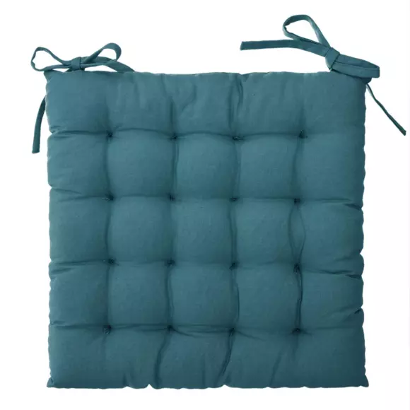 Eminza Coussin De Chaise Carré (38 X 38 Cm) Otto Bleu Canard