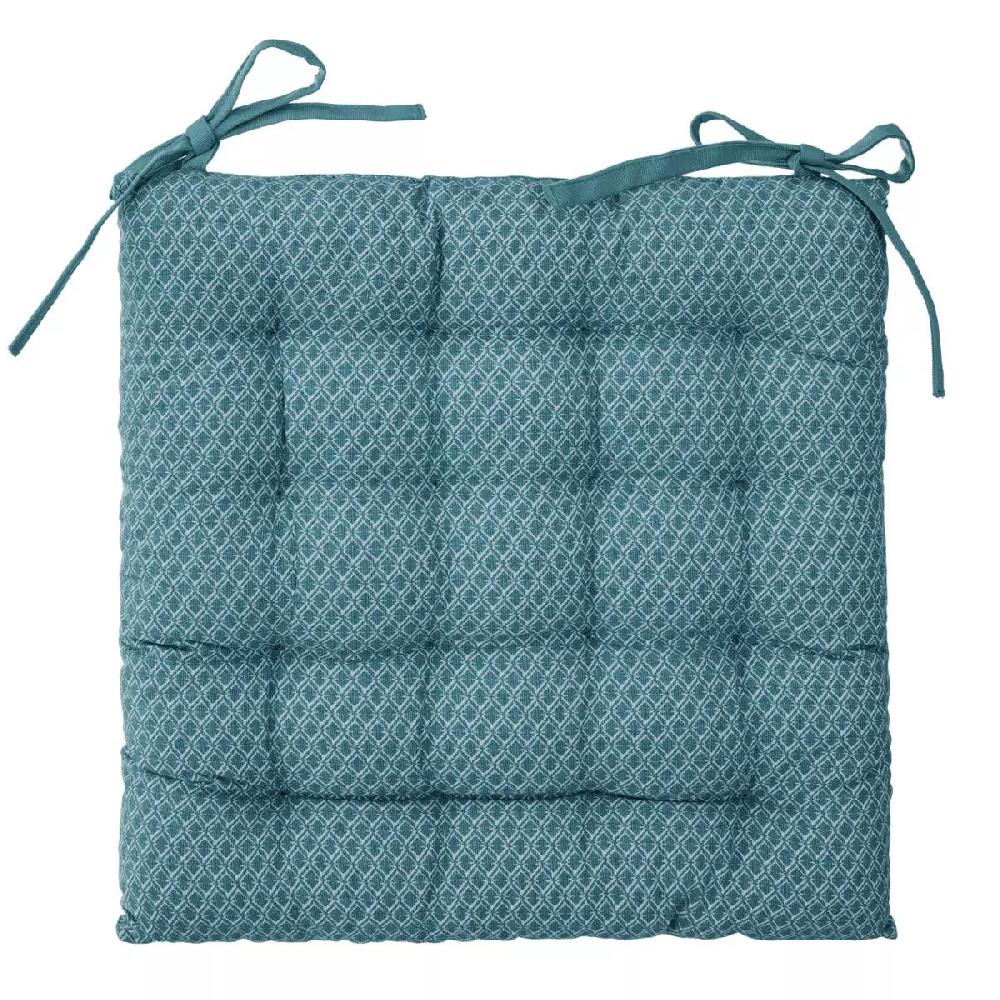eminza Coussin de chaise carré (38 x 38 cm) Otto Bleu canard