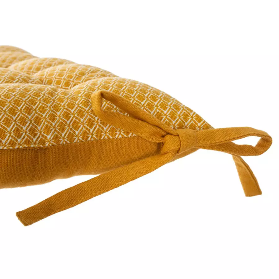 Eminza Coussin De Chaise Carré (38 X 38 Cm) Otto Jaune Ocre