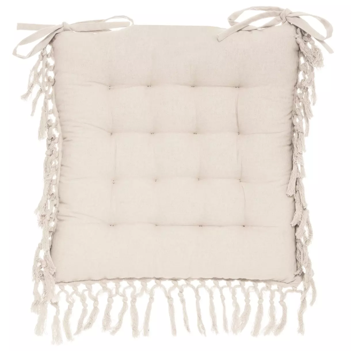 eminza Coussin de chaise carré (40 x 40 cm) Minos Ivoire