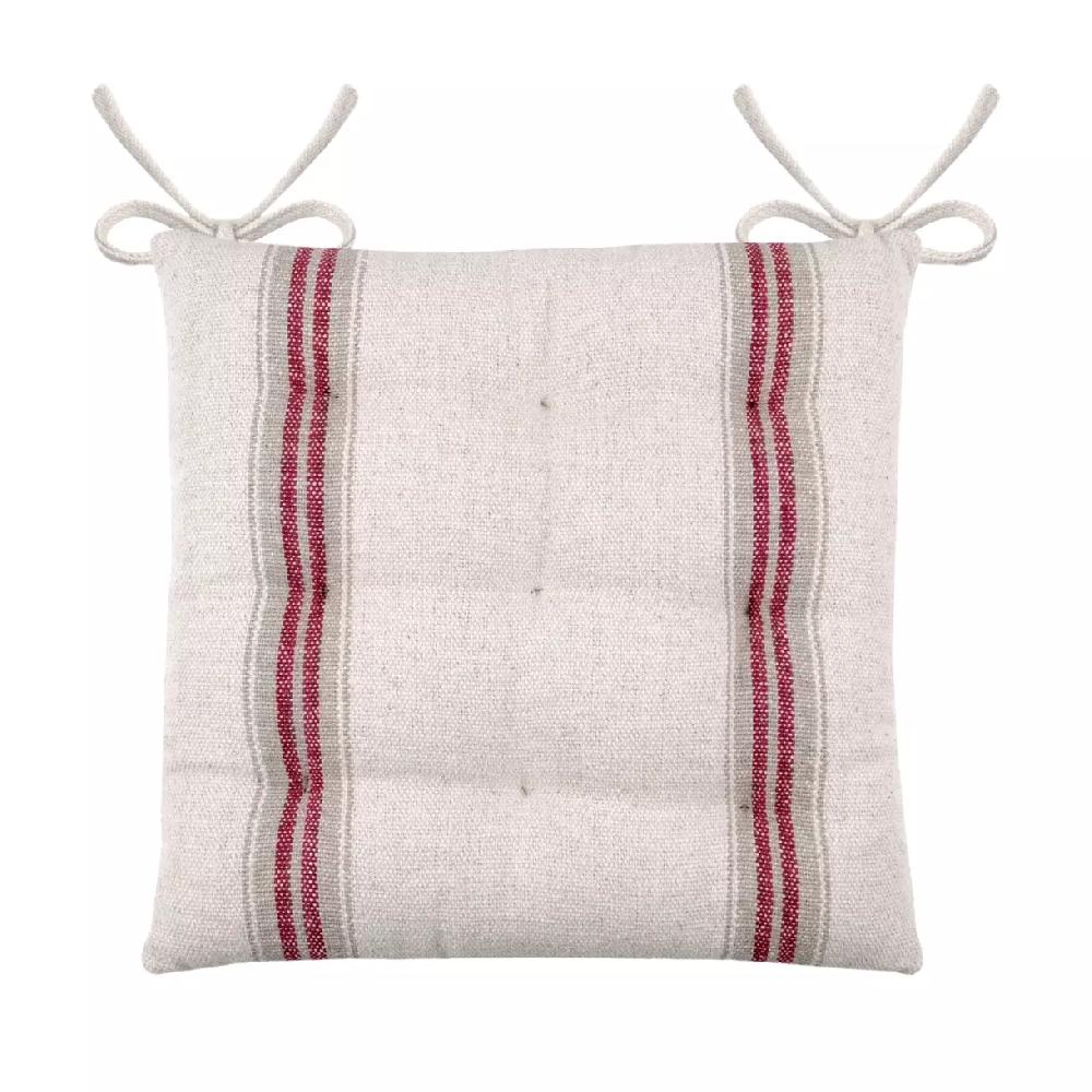 eminza Coussin de chaise carré (40 x 40 cm) Montauban Rouge