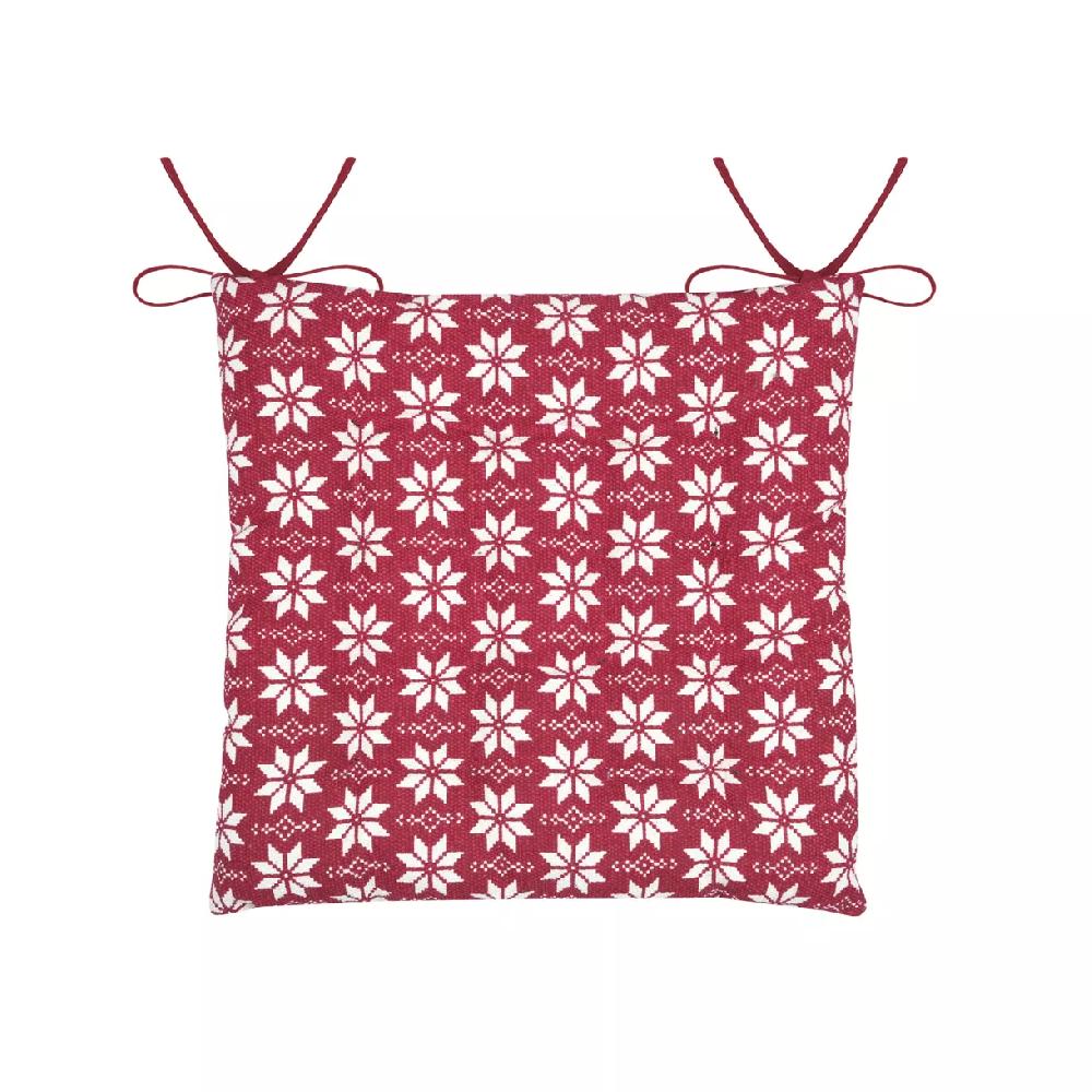 eminza Coussin de chaise carré coton (38 x 38 cm) Valgenis Rouge
