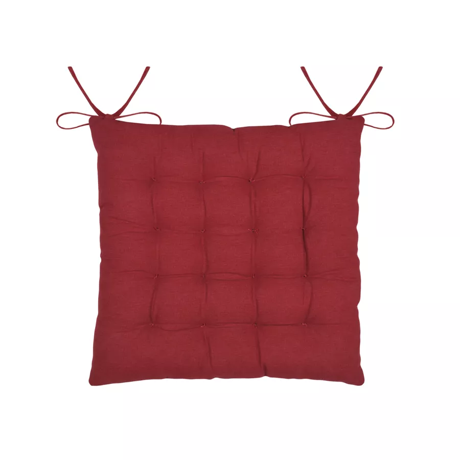 Eminza Coussin De Chaise Carré Coton (40 X 40 Cm) Ornon Rouge