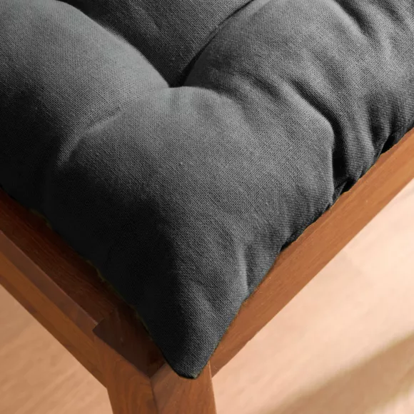 Eminza Coussin De Chaise Carré Coton (40 X 40 Cm) Pixel Gris Anthracite