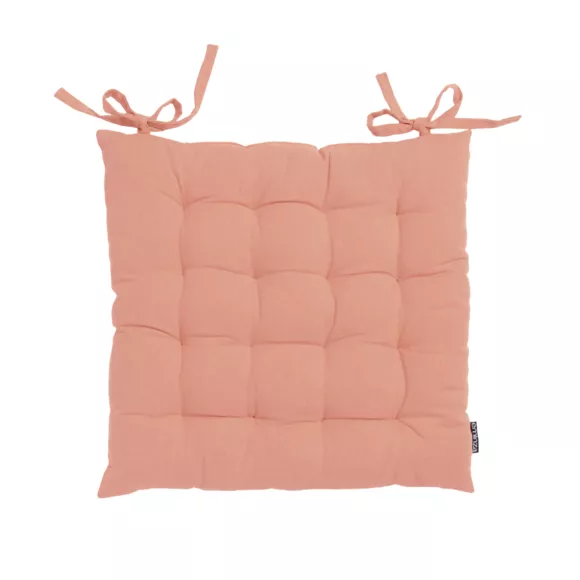 Eminza Coussin De Chaise Carré Coton (40 X 40 Cm) Pixel Rose Pêche