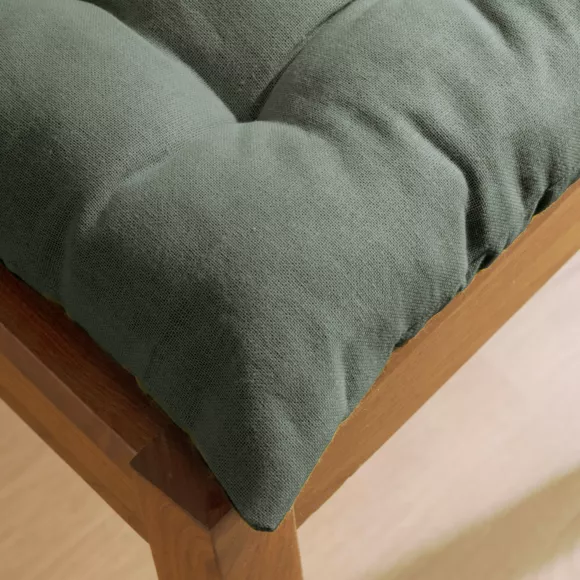 Eminza Coussin De Chaise Carré Coton (40 X 40 Cm) Pixel Vert Kaki