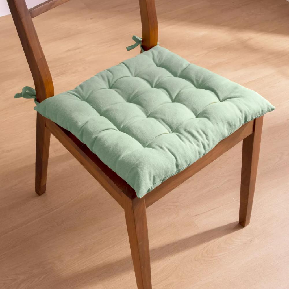 eminza Coussin de chaise carré coton (40 x 40 cm) Pixel Vert menthe