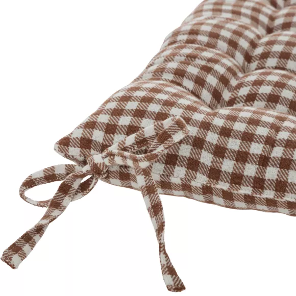 Eminza Coussin De Chaise Carré Coton Recyclé (38 X 38 Cm) The Floral Marron