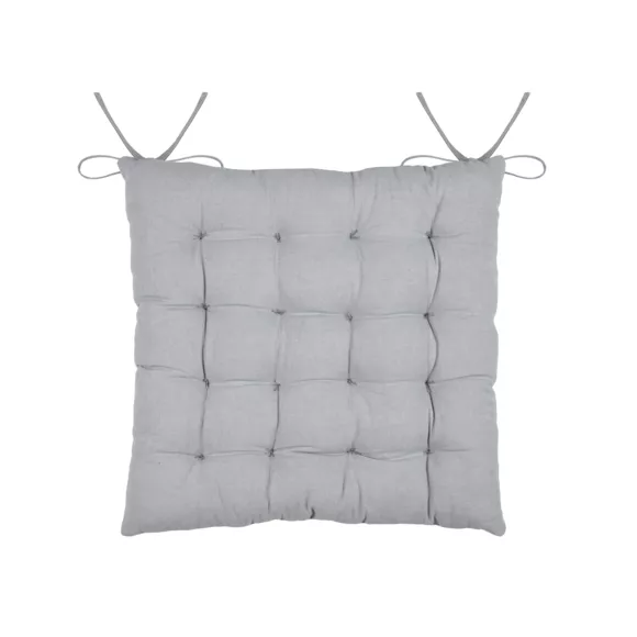 Eminza Coussin De Chaise Carré Velours (38 X 38 Cm) Chamonix Gris